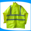 100% polyester 300D Oxford PU coating reflective traffic raincoat